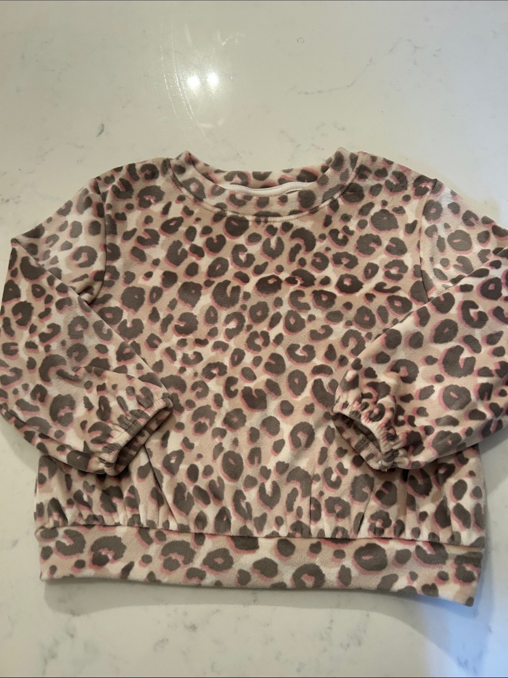 Cat & Jack Pink and Gray Leopard Print Pullover Sweatshirt